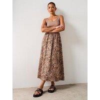 V By Very Animal Woven Mix Dress - Print