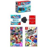 Nintendo Switch With Switch Sports And 12 Month Nintendo Membership + Super Mario Party + Super Mario Kart