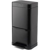 Swan Stealth Dual Recycling Sensor Bin, Retainer Ring, Iron Body, 70L, Black