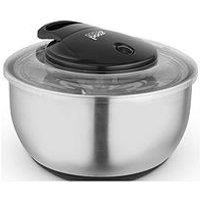 Good Food By Tower Salad Spinner With Removable Basket, Easy Pull Cord, Stop Button And Non-Slip Base, 5 Litre, Stainless Steel