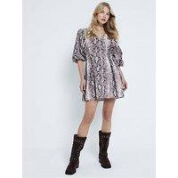 River Island Snake Mini Dress - Brown