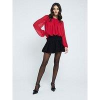 River Island Volume Gathered Bubble Blouse - Red