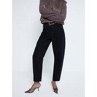 River Island Emma Oversized Barrel Jeans - Black