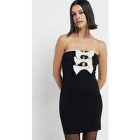 River Island Strapless Bow Mini Dress - Black