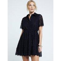 River Island Godet Mini Dress - Black