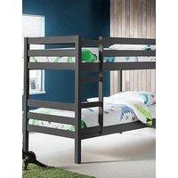 Julian Bowen Camden Bunk Bed With Spring Mattresses Option - Anthracite Grey - Bed Frame With 2 Mattresses