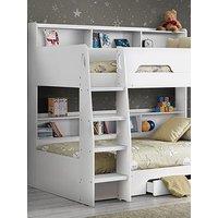 Julian Bowen Riley Bunk Bed With Spring Mattresses Option - White - Bed Frame With 2 Mattresses