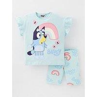 Bluey Short Sleeve Top And Cycling Short Set - Blue