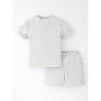 Mini V By Very Boys Testure T-Shirt And Short Set - Grey