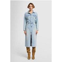 7 For All Mankind Relaxed Denim Midi Dress Sahara - Light Blue