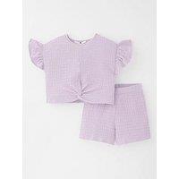 V By Very Girls Tie Front Top And Short Set - Multi