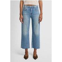 7 For All Mankind Cropped Fit Alexa Amuse Me Jean With Raw Cut - Light Blue