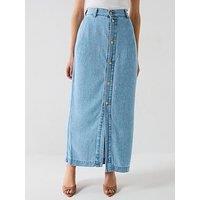 7 For All Mankind Aime Denim Maxi Skirt Trendsetter