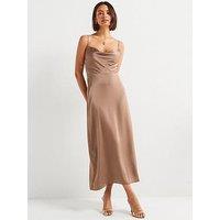 Vila Strappy Midi Dress - Brown