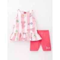 Barbie Two Piece Peplum Vest And Shorts Set - Pink