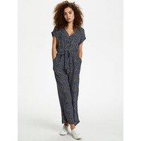 Kaffe Ilona Tie Waist Jumpsuit - Blue