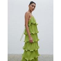 Pretty Lavish Kaelie Ruffle Plisse Maxi Dress - Pistachio