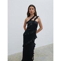 Pretty Lavish Sabina Ruffle One Shoulder Maxi Dress - Black