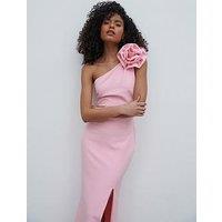 Pretty Lavish Samaya One Shoulder Corsage Maxi Dress - Pink