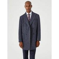 Skopes Edgley Herringbone Double Breasted Overcoat - Grey