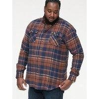 D555 Sherlock Check Overshirt -Navy/ Tan Check