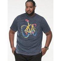 D555 Gamston Abstract Push Bike Printed Crew Neck T-Shirt - Navy