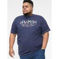 Mens Plus Size D555 Cropwell Fishing Tackle T-Shirt Navy Reno 2XL-6XL
