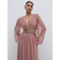 Pretty Lavish Jade Floral Pleated Maxi Dress - Multi
