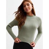 New Look 915 Girls Slash Neck Ribbed Jumper - Olive