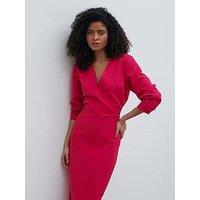 Pretty Lavish Escala Long Sleeve V Neck Maxi Dress - Pink