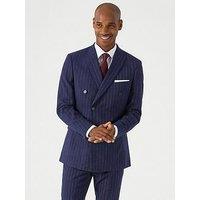Skopes Declan Pinstripe Double Breasted Suit Jacket - Navy