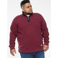 D555 Hiraldo 1/4 Neck Fleece Sweatshirt - Burgundy