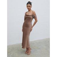 Pretty Lavish Daria Cowl Neck Slip Midaxi Dress - Mocha