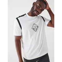 Armani Exchange Shoulder Panel Ax Chest Logo T-Shirt - Off White