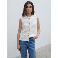 Pretty Lavish Frankie Crochet Knitted Waistcoat - Cream