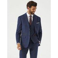 Skopes Guildford Check Tailored Fit Suit Jacket - Navy