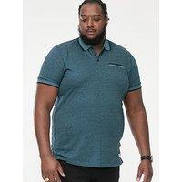 D555 Troy Polo Shirt With Jacquard Collar - Teal
