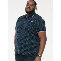 D555 Oakley Jersey Polo Shirt With Jacquard Collar - Navy