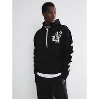 River Island Long Sleeve Os Gothic Cross Patch Hoodie - Black