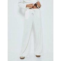 River Island Cosy Wide Leg Trousers - Cream