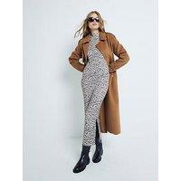 River Island Animal Print Midi Dress - Brown