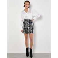 Apricot Check Sequin Skirt