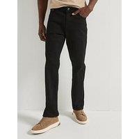 River Island Straight Jawa Zip Jeans - Black