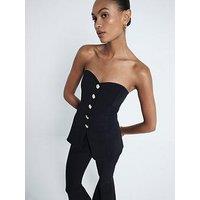 River Island Button Through Bustier - Black