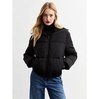 New Look Panelled Puffer Jacket - Black