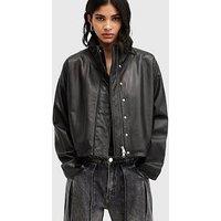 Allsaints Ryder Funnel Neck Leather Jacket