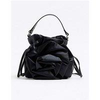 River Island Satin Corsage Bag - Black