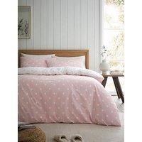 Catherine Lansfield Polka Dot 100% Brushed Cotton Duvet Set