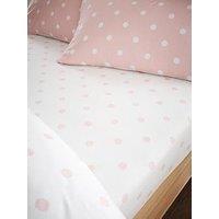 Catherine Lansfield Polka Dot 100% Brushed Cotton Fitted Sheet