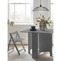 Julian Bowen Gatan Small Gateleg Dining Table With 2 Chairs - Light Grey